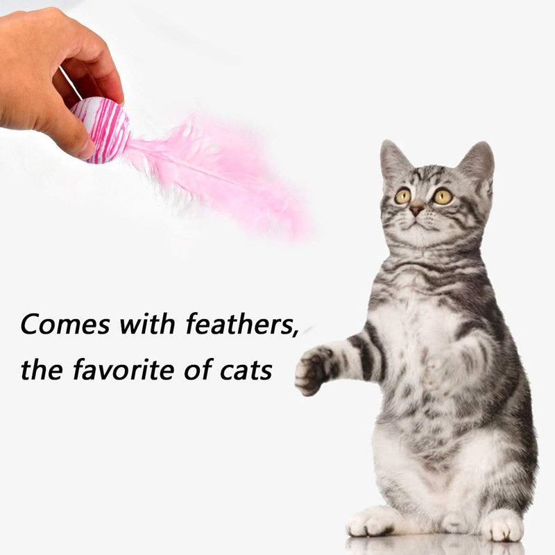 Changrongsheng Cat Toys 3 Pack Cat Interactive Toys Lightweight Cat Supplies EVA Material Throw Toy, Pet Teeth Grinding Chew Toys with 9cm Feather for Cats Kitten Kitty Teeth Cleaning Playing - PawsPlanet Australia