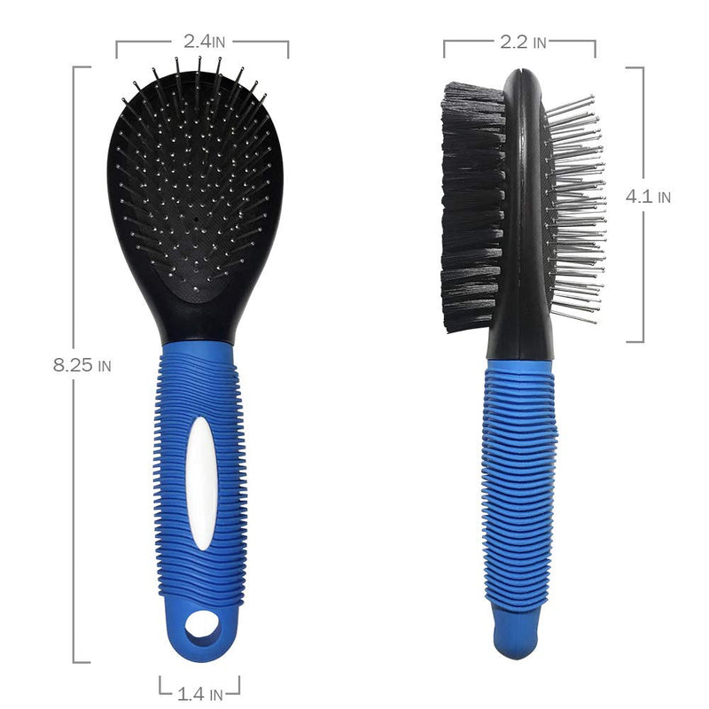 BV Dog Brush and Cat Brush, Pet Grooming Comb, 2 Sided Bristle and Pin for Long and Short Hair Dog, Removing Shedding Hair Medium - Bristle and Pin - PawsPlanet Australia