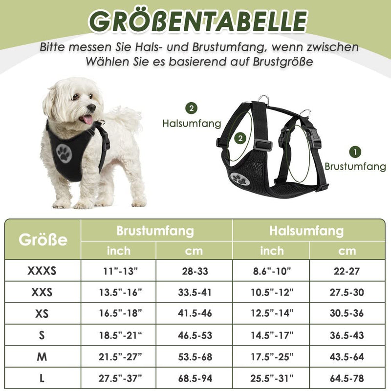 SlowTon Dog Harness with Seat Belt for Car, Breathable Harness Dog, Seat Belt with 2 Carabiner Hooks for Attaching to Seat Belt Buckle or Trunk (Black, M) Black - PawsPlanet Australia