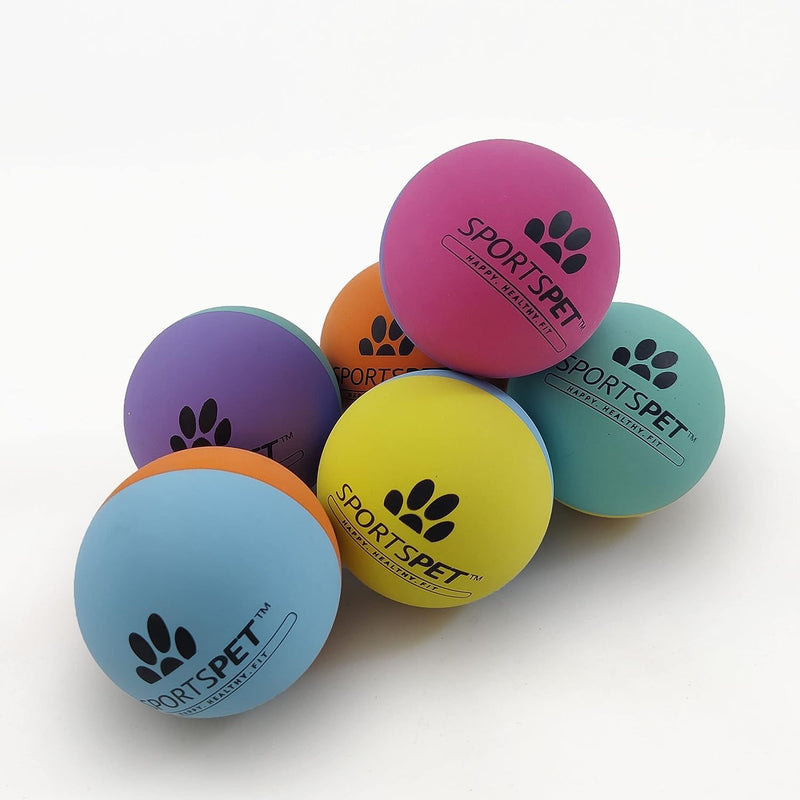SPORTSPET High Bounce Natural Rubber Dog Balls (Pack of 12) (60 mm) - PawsPlanet Australia