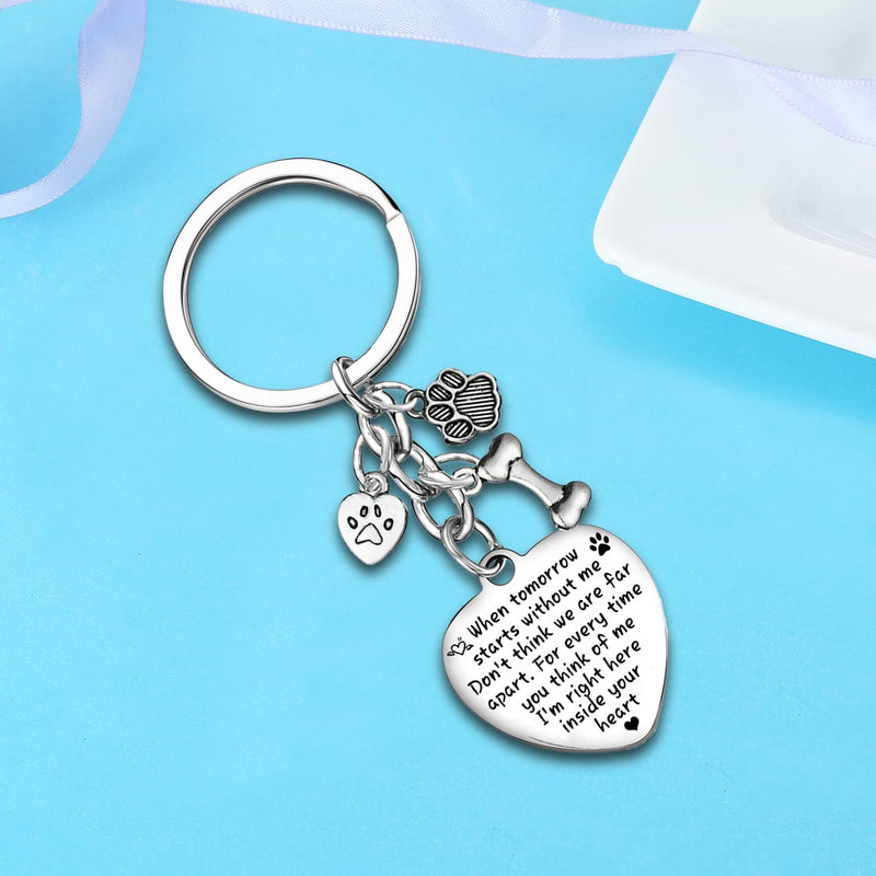 Loss of Pet Keyring, Memorial Key ring, Heart Paws Print, Pet Memorial Gifts, Sympathy Gifts Remembrance Gift for Pet Dog Cat Lover Jewellery Sympathy keychain - PawsPlanet Australia