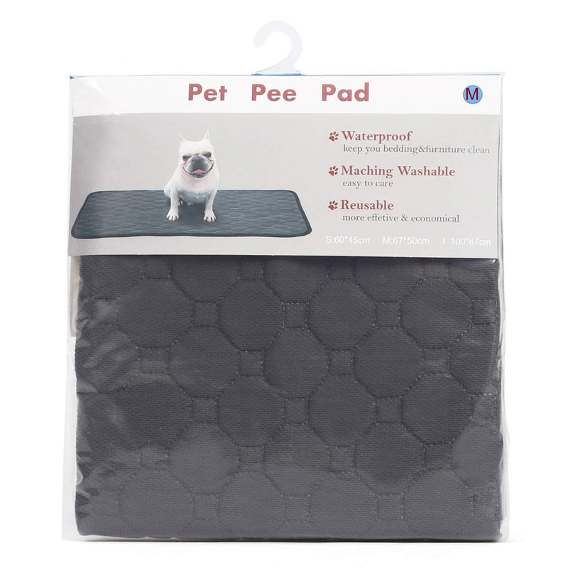 Tineer Washable Puppy Training Pad Pet Mat Anti-slip Reusable Dog Pee Pad Blanket for Dog/Cat/Rabbit (S, Grey) S - PawsPlanet Australia