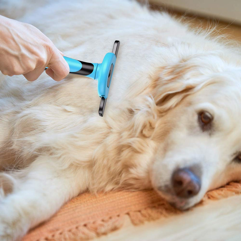 LinGear Dog Deshedding Tool,Cat Shedding Dematting Brush,Self Cleaning Pet Stripping Comb to Remove 90% of Dead Knots,Tangles,Undercoat & Loose Hair for Small, Medium Animal with Thick Wiry Hair - PawsPlanet Australia