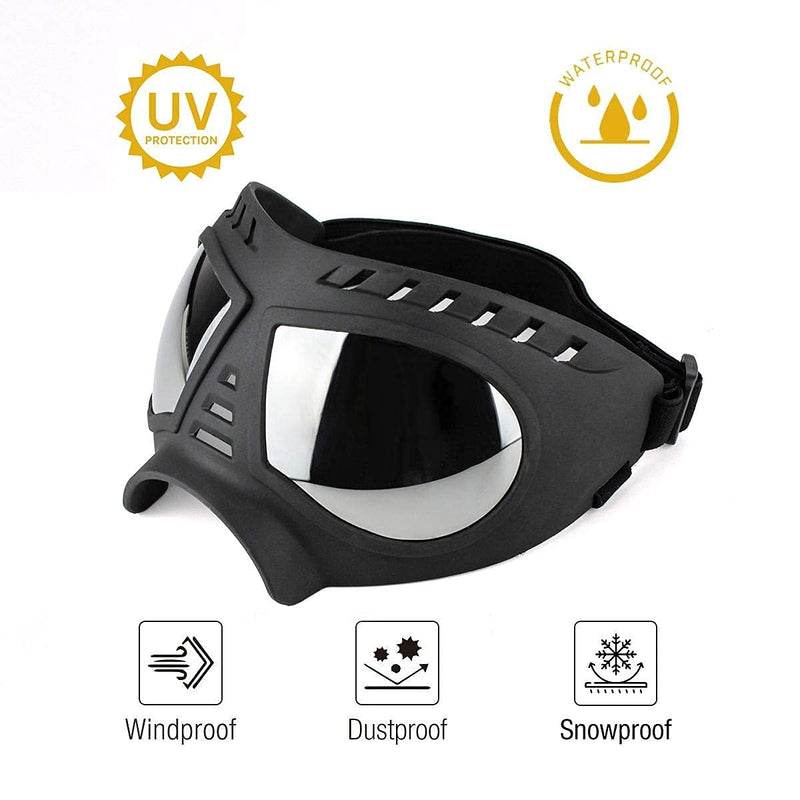 PETLESO Dog Goggles for Large Dog Pet Sunglasses Cool Adjustable Eye Protection Goggles- Black - PawsPlanet Australia