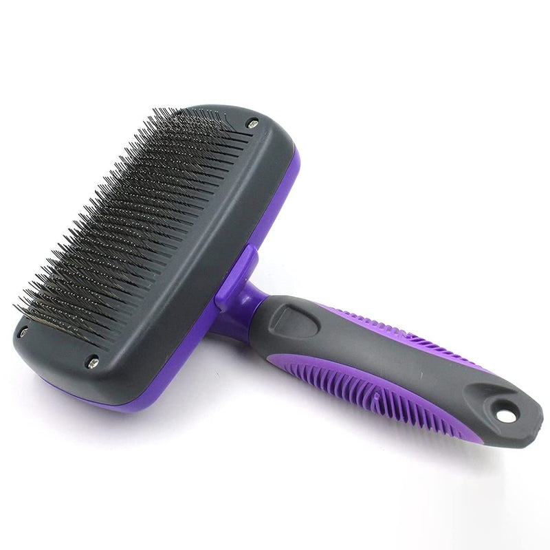 Grooming Brush - Self-cleaning brush for dogs and cats -Comb for grooming long-haired and short-haired dogs, cats, rabbits and more Super useful smoothing hair removal tool - PawsPlanet Australia