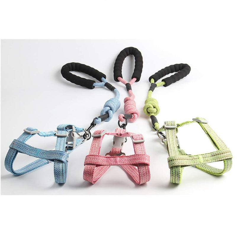 ETOPARS Pet Dog Harness Leashes Set, Pet Round Rope Chest Harness Traction Rope, Safety Harness for Dogs, Dog Vest Puppy Chest Strap, Pet Training Leash for Small and Medium Dogs L Pink - PawsPlanet Australia