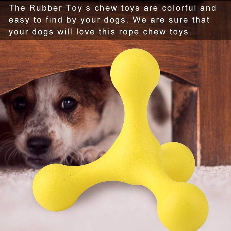 Dogs Chew Toys Pet Dogs Rubber Toy Chew Toys Tug Of War Ball Toys Durable Puppy Teething Toys Small Dog Teeth Cleaning Toys(Yellow) Yellow - PawsPlanet Australia