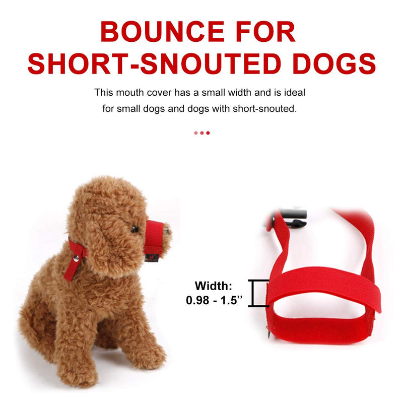 Andiker Nylon Dog Muzzle for Short Snout, Dog Mouth Cover Anti Biting Barking with Adjustable Loop for Small, Medium, Large Dogs (s, red) s - PawsPlanet Australia