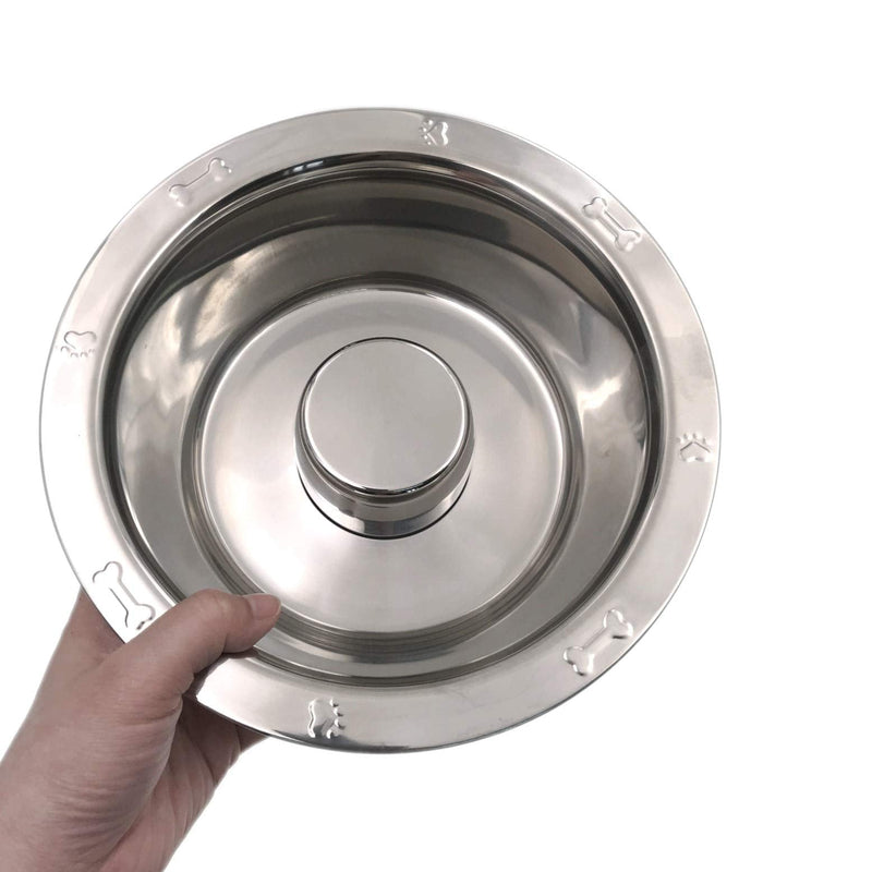 JZK Stainless steel dog bowl for slow eating, slow feeder large dog bowl, slow feeding metal dog bowl, pet bloat stop food bowl - PawsPlanet Australia