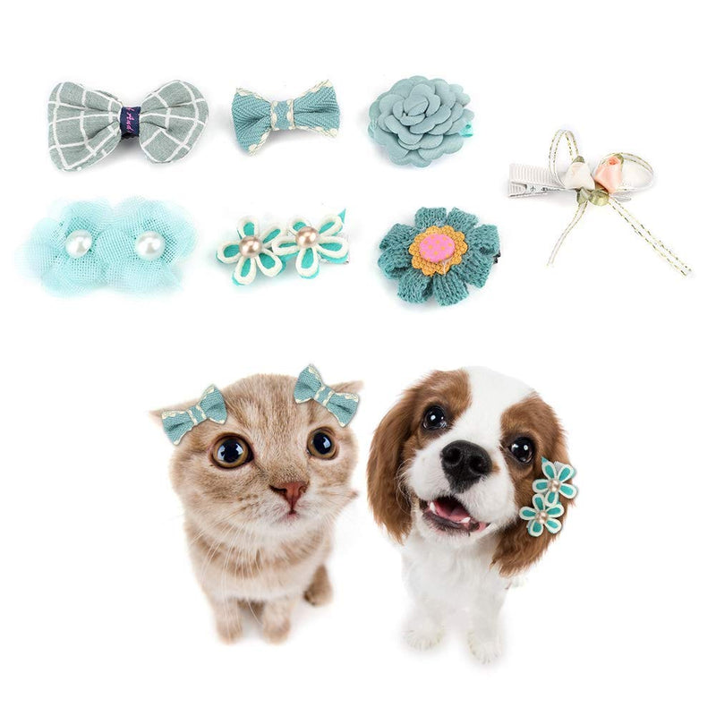 DAUERHAFT 7Pcs Pet Hair Clip,Girls Hair Clips Barrettes,Cute Puppy Dog Small Bowknot, Lovely Animal Pet Headwear,Easy to Wear,Bright Color,Exquisite And Compact,for Kids,Dogs,Cats 2 - PawsPlanet Australia