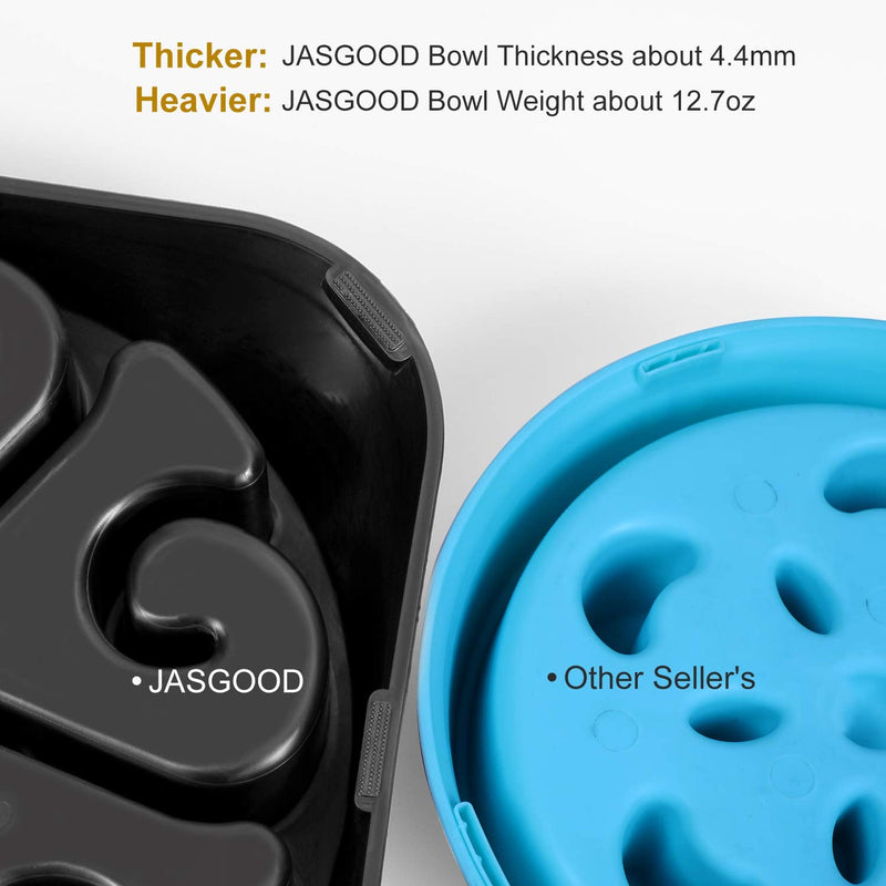 JASGOOD Slow Dog Bowl for Large Dogs, Fun Slow Feeder Dog Bowl,Anti-Gulping Dog Slow Feeder Stop Bloat,Slow Eating Big Pet Bowl Stop Bloat Bowl(A-Black) A-Black - PawsPlanet Australia