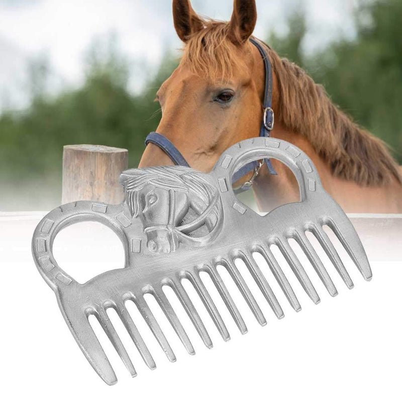 Pssopp Metal Horse Comb Portable Horse Mane and Tail Comb Horse Grooming Comb Livestock Comb for Cleaning Hair Removing Loose Undercoat Knots - PawsPlanet Australia