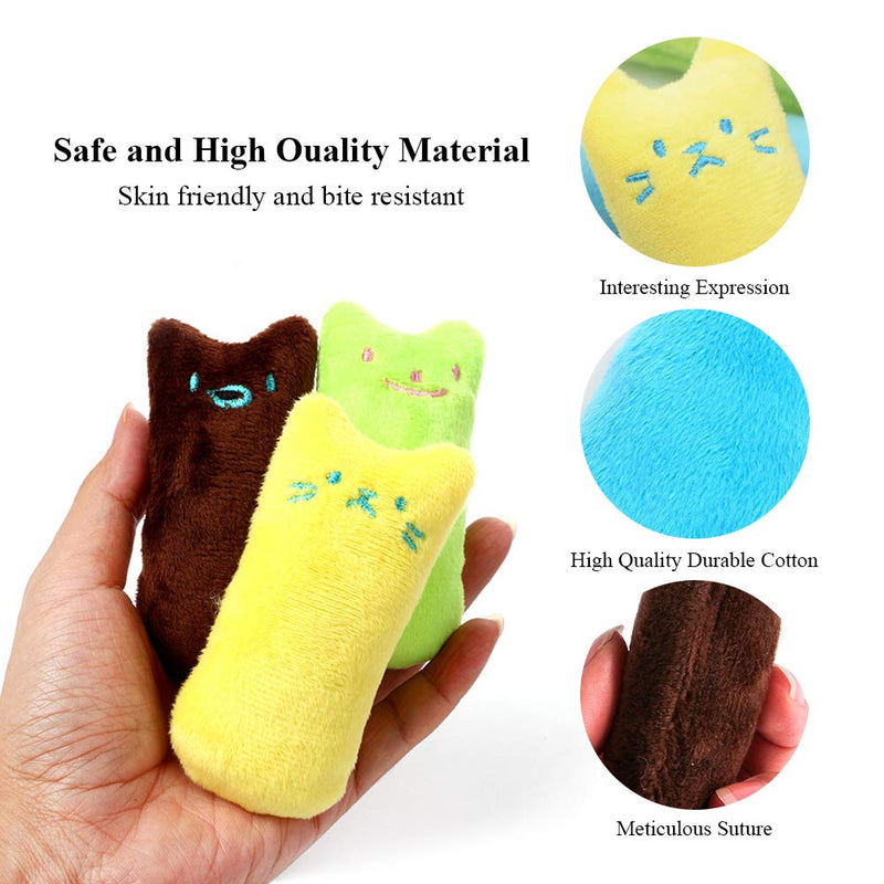 AnCoSoo Catnip Toys for Cats, 5 Pack Cat Plush Scratch Playing Chewing Teeth Cleaning with strong catnip fish, Pillow Pet Catnip Grinding Chew Toys 01 - PawsPlanet Australia