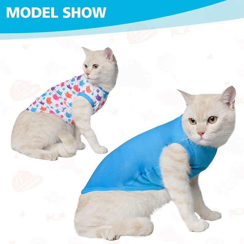 T Shirts for Cats Pet Vest - 2 Pack Soft Comfortable Kitty Appreal Cute Cat Sleeveless Clothes for Kittens Puppies Small - PawsPlanet Australia