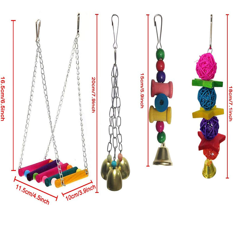 JIAYUE Bird Parrot Toys - 8 Pieces, Parrot Chewing Toys Bird Cage Accessories Perfect Bird Toy Used for Parakeets, Small Parrots, Conures, Macaws, Starlings, Finch - PawsPlanet Australia