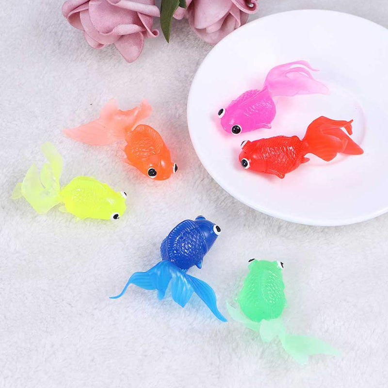 [Australia] - Amosfun 50 Pcs Goldfish Toy Soft Rubber Goldfish Simulation Fish Tank Decoration Fake Fish Toy 