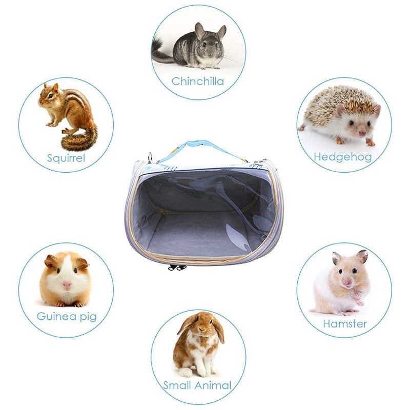 HOMEYA Pet Carrier Bag, Small Animal Guinea Pig Hamster Portable Breathable Outgoing Sling Carrier Bag for Hedgehog Chinchilla Rats Sugar Glider with Shoulder Strap for Outdoor,Travel,Hiking-L Ocean - PawsPlanet Australia