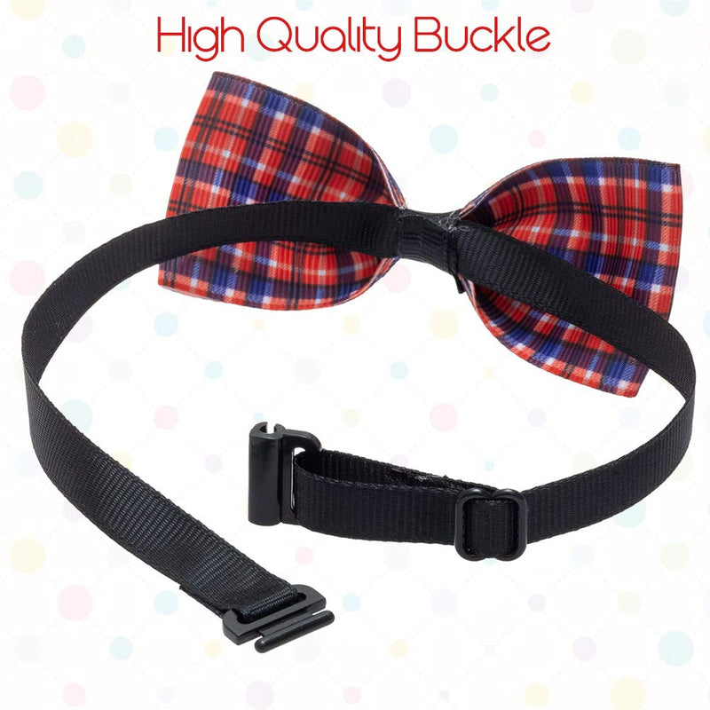 [Australia] - BINGPET Plaid Dog Bow Ties Collar - 12 Pack Adjustable Cat Bow Ties - Pet Bowties Collar for Small Medium Dogs, Puppies and Cats 