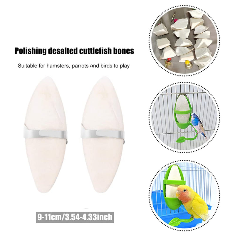 6 Pieces Bird Cuttlebone Toys Parrot Chew Calcium Toy Chewing Cuttlefish Bone with Metal Holder Bird Pet Molar Toy for Parrots Cage Birds Reptiles Tortoises Snails - PawsPlanet Australia