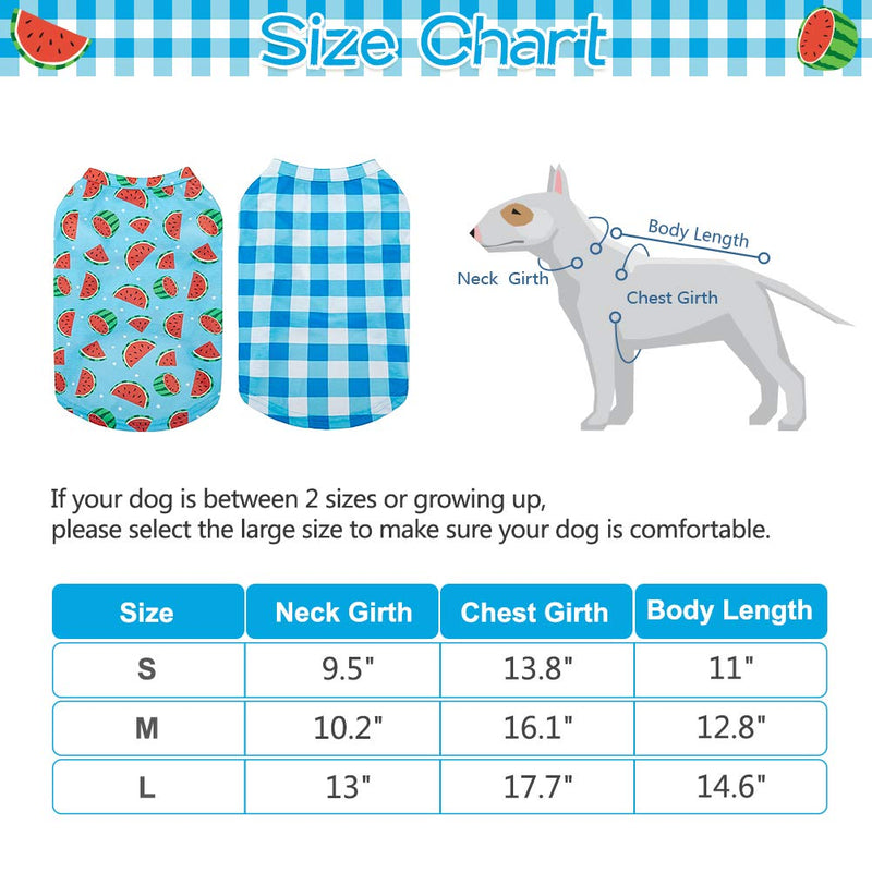 Dog Shirt 2 Packs, Breathable Heavy-Duty Dog Clothes Super Soft Comfortable Spring Summer Style Pet Apparels for Puppies Small Medium Dogs Wearing S (Chest 13.8", Body Length 11") Blue - PawsPlanet Australia
