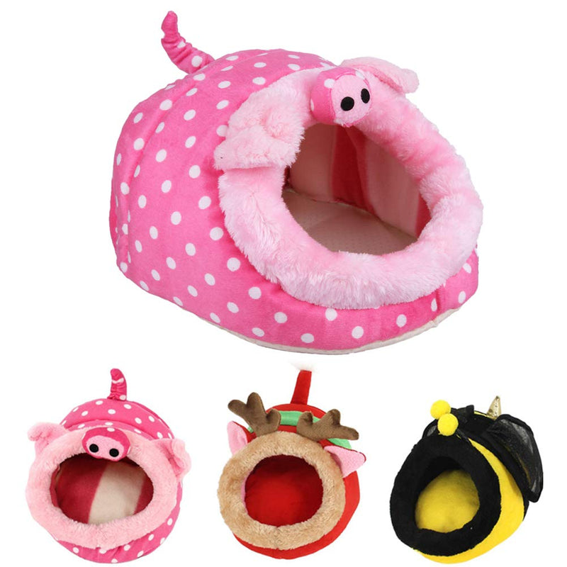 POPETPOP Guinea Pig Bed-Rat Hides,Mini Warm Sleep Pet Cushion Pad Bed Pink Pig Design Cage for Mouse,Hamster,Chinchilla,Sugar Glider,Syrian Hamster,Ferret-Small Small - PawsPlanet Australia