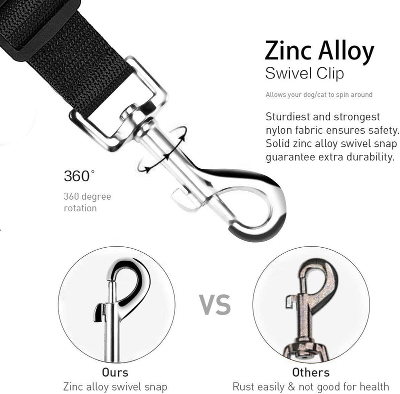 Dog Seat Belt for dogs in Car - Adjustable Dog Car Seat Belts -Harness Dog Seatbelt Safety Lead Dog Vehicle Travelling Leash -Adjustable Safety Seat Belt For Dog Cat and Pets (MAIN) (BLACK) BLACK - PawsPlanet Australia
