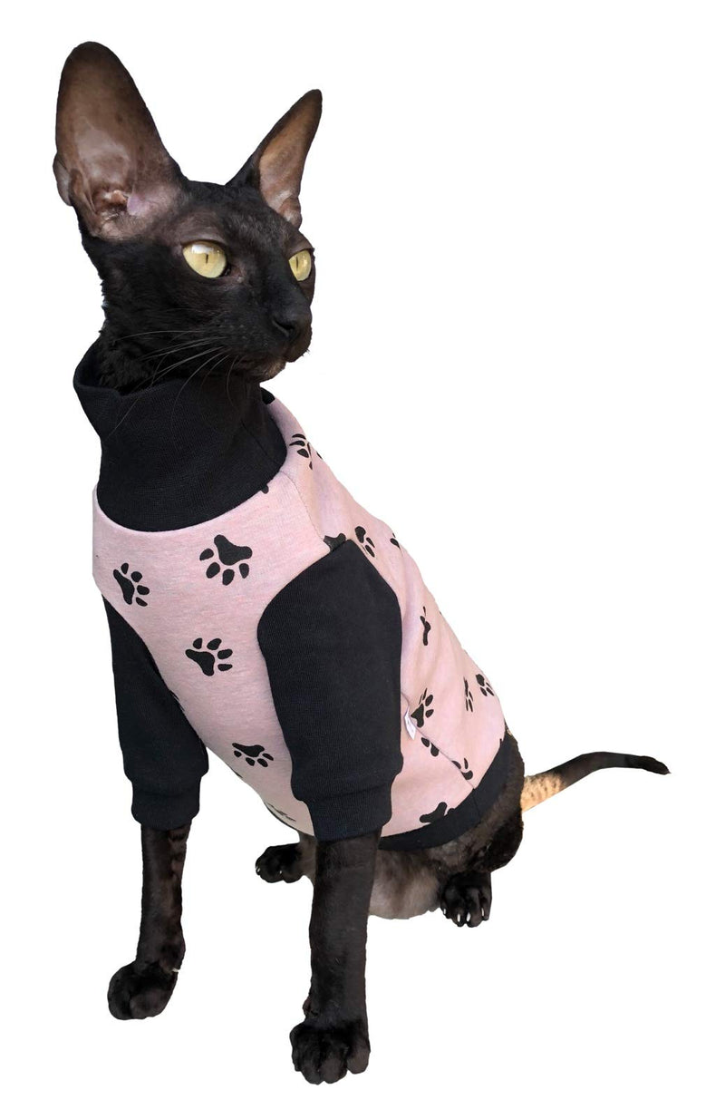 Kotomoda Sphynx Cat's winter sweater PINK HappyPaws Naked Cat Hairless Cat Clothes (L) L - PawsPlanet Australia