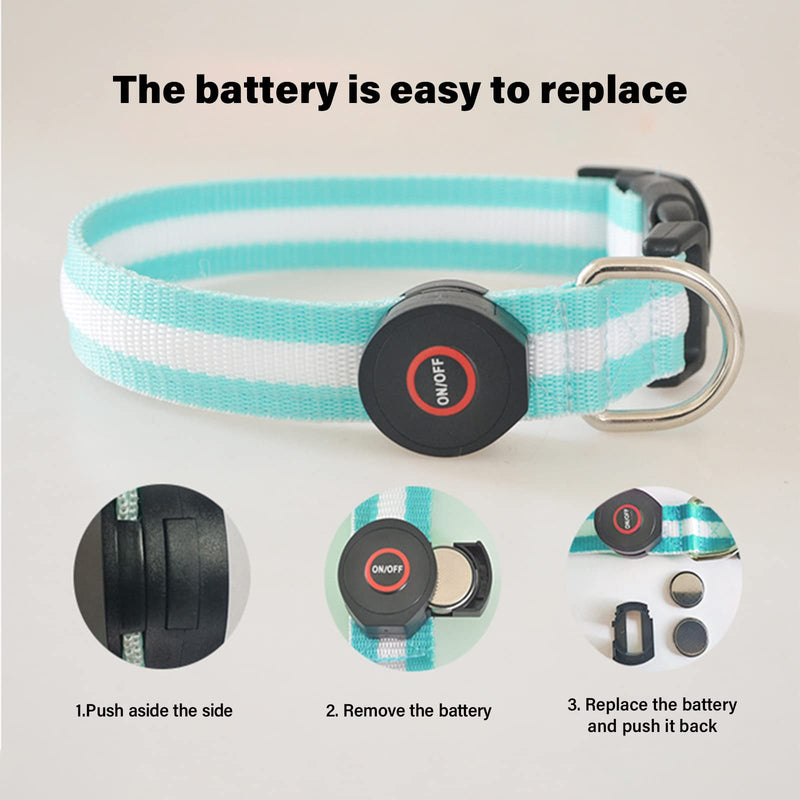 LED dog collar dogs, dog LED light collar, light collar for dogs, collar for dogs adjustable, pet safety collar with 3 lighting modes, for small medium large dogs green S - PawsPlanet Australia