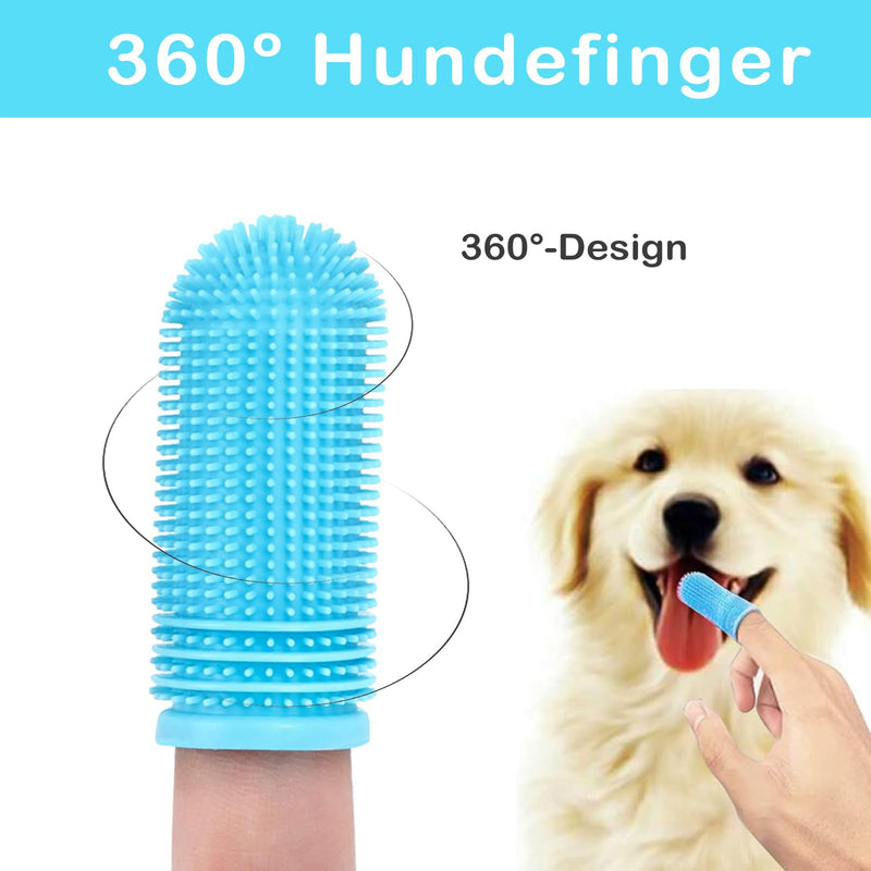 Pack of 4 Dog Finger Toothbrush, Dog Toothbrush 360° Fully Wrapped Bristles, Dental Care Dog Pets Teeth Cleaning Toothbrush, Anti-Plaque Finger Dog Toothbrush for Large Medium Small Dogs Cats - PawsPlanet Australia