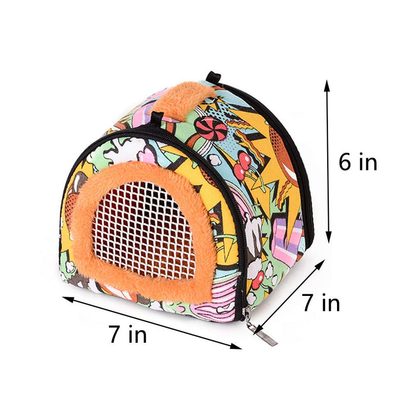 Tfwadmx Hamster Carrier Bag, Portable Guinea Pig Travel Case with Detachable Strap Zipper Outdoor Breathable Carriers for Hedgehog Chinchillas Rat Squirrel - PawsPlanet Australia