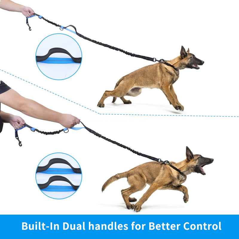 Nobleza Jogging Leash for Dogs, Hands-Free Leash with Belt Bag, Hands-Free Dog Leash for Running with Adjustable Waist Belt Bungee Leash for Hands-Free Jogging - PawsPlanet Australia