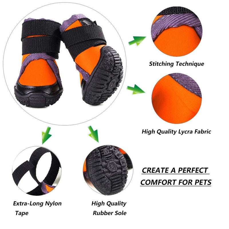 Petilleur Protector Dog Boots Dog Shoes Anti-skid and Breathable for Outdoor Activities (90, Orange) 90 - PawsPlanet Australia