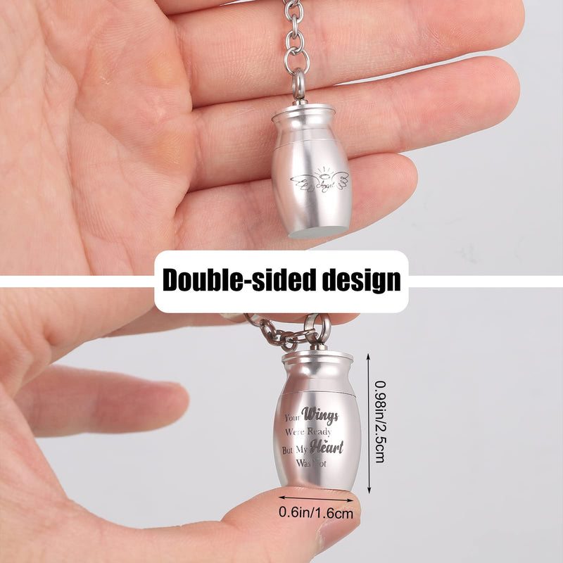 Bestomrogh 1 Pcs Mini Cremation Urns Small Keepsake Urns Stainless Steel Memorial Ashes Holder Cremation Jewelry for Human Pet 25 * 16mm Style 1 - PawsPlanet Australia