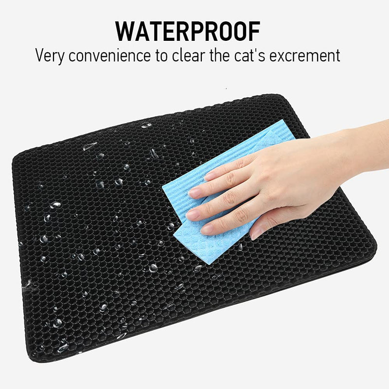 UWJXU Cat Litter Mat Cat Litter Mat, Urine and Water Proof Material, Scatter Control, Easier to Clean,Washable 18*24" - PawsPlanet Australia