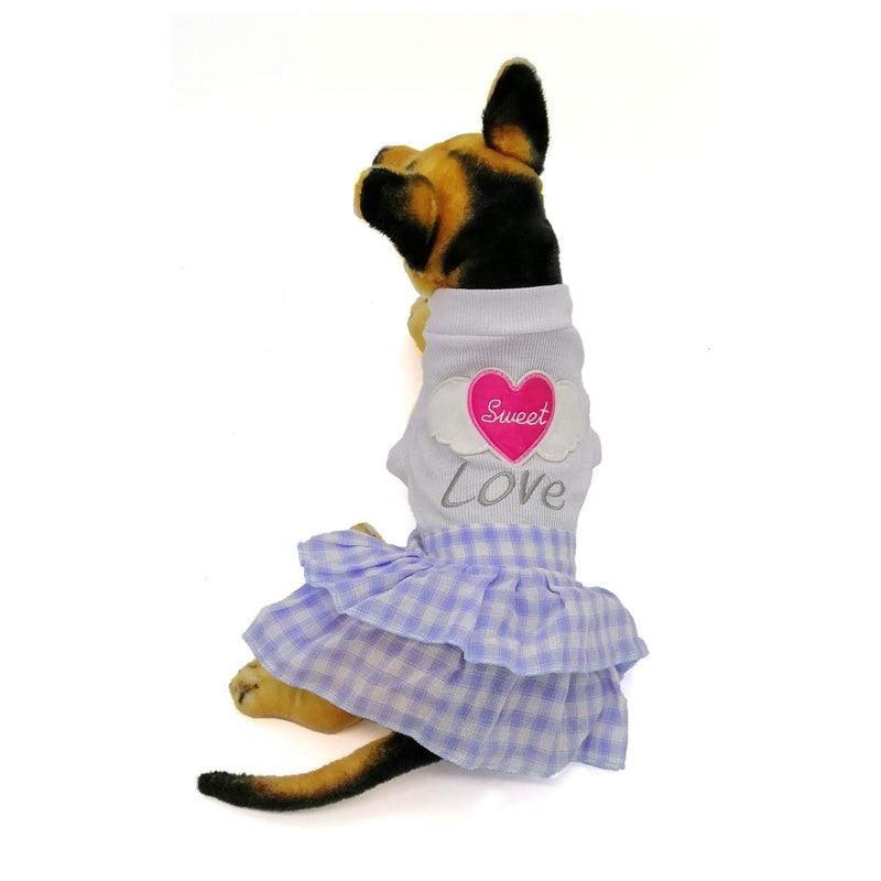 LKEX Love Dog Dress for Girl Sweet Pet Skirt Cute Clothes Shirts for Small Medium Large Dogs Cats Puppy for Summer XL - PawsPlanet Australia