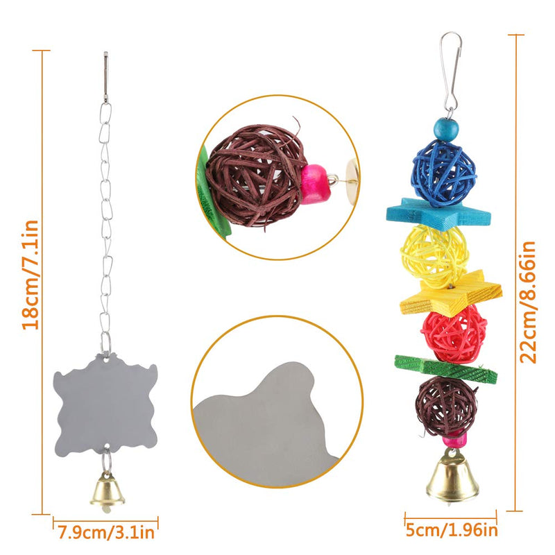 Bebester Bird Chewing Toys, 7pcs Bird Cage Toy Parrot Swing Toy Hanging Colorful Chewing Perches Parrot Toy Parrot Bite Toy for Small Conures, Love Birds, Small Parakeets Cockatiels, Macaws - PawsPlanet Australia