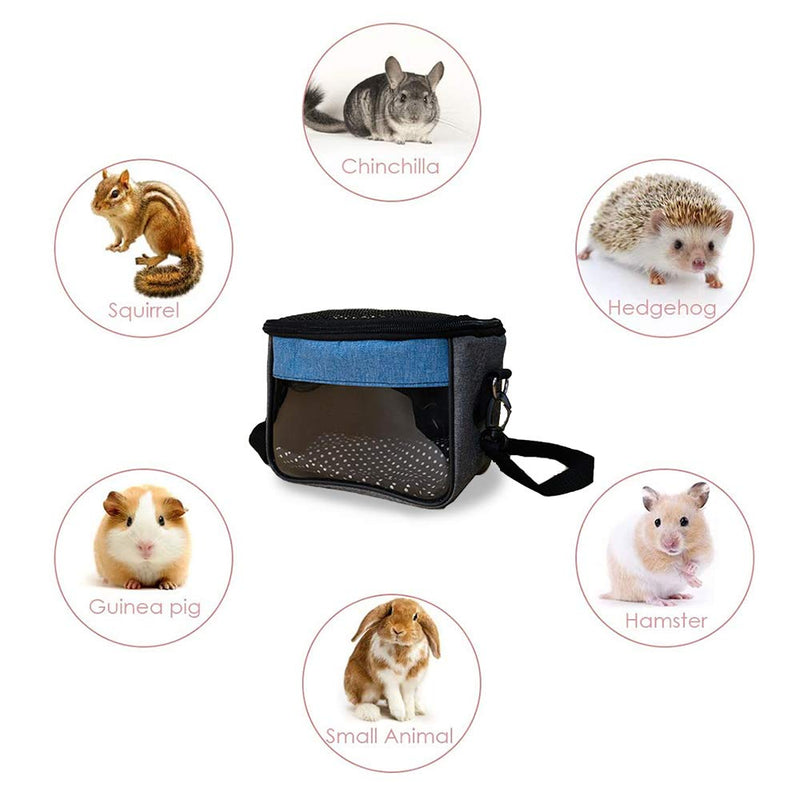 Guinea Pig Hamster Carrier Bag, Upgraded Small Pet Carrier Bag Super Soft Coral Fleece Hedgehog Pouch Portable Outgoing Travel Bag with Adjustable Shoulder Strap and Breathable Mesh for Glider Etc - PawsPlanet Australia