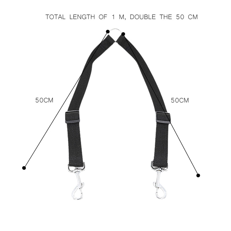 Dog Leash Flexi Adjustable Splitter Shock-Absorbing Leash Lead Pull Stop Hiking Leash Double Leash for 2 Dogs Collar Small Medium and Large Jogging Running Training Training Lead Accessories (Black) Black - PawsPlanet Australia