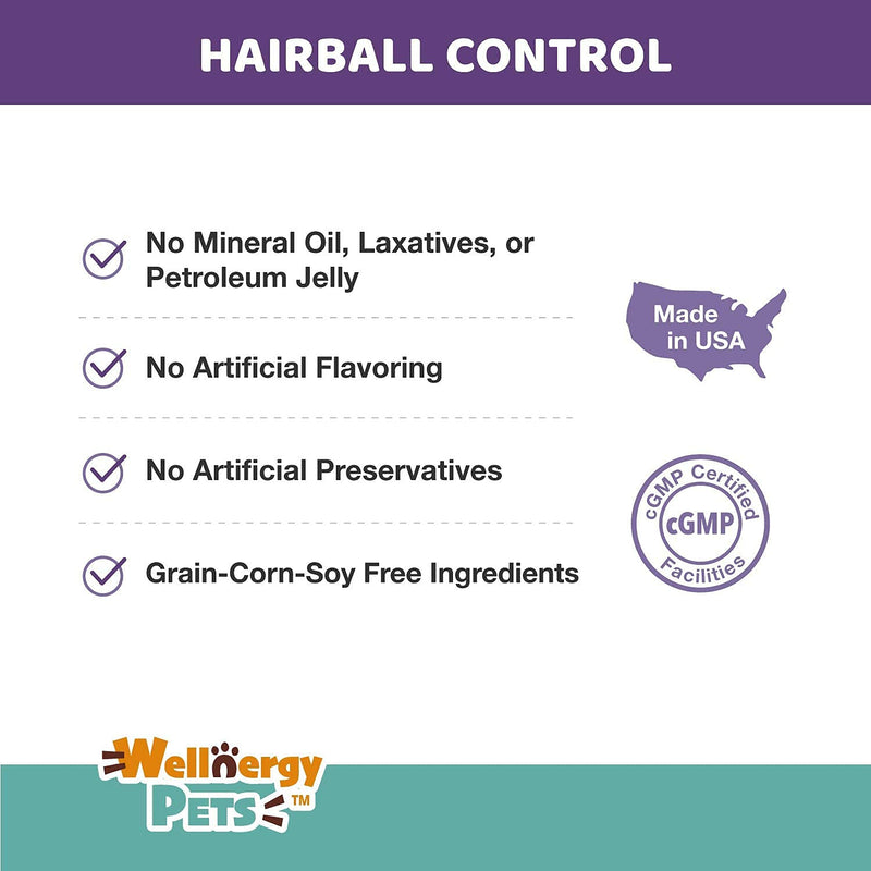 Natural Hairball Control Chews for Cats – Hairball Remedy & Aid with Omega 3 6 Fatty Acids, Zinc, Biotin, Cranberry, and Fiber. Promotes Skin & Coat, Digestive, Urinary Health. 70ct - PawsPlanet Australia