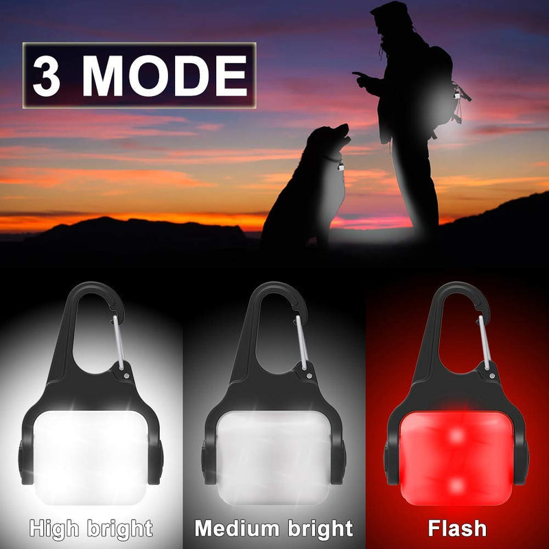 [Australia] - Derlights Dog Light with USB Rechargeable,Clip-On Dog Collar Light, IP65 Waterproof Led Safety Emergency Dog Lights for Night Walking Running Cats Pet Camping or Bike, 2 Pack 