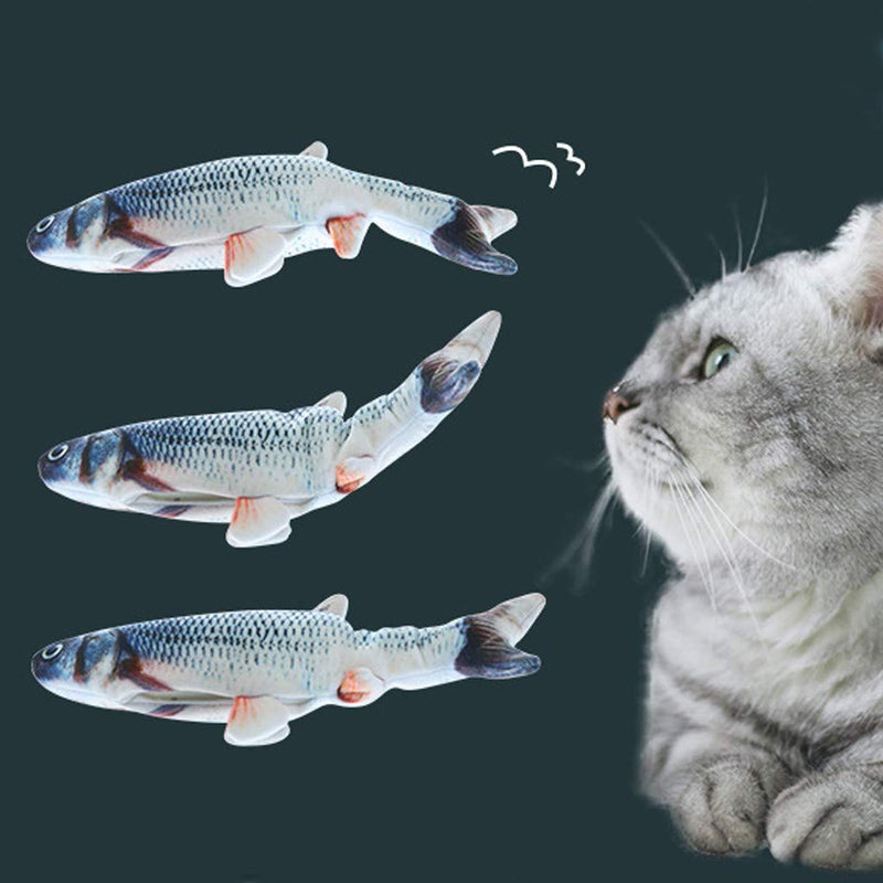 [Australia] - Realistic Plush Simulation Electric Doll Fish, Cat Kicker Fish Toy,Funny Interactive Pets Chew Bite Supplies,Flopping Fish Cat Toy for Cat/Kitty/Kitten Fish Flop Cat Toy Catnip Toys (D) 