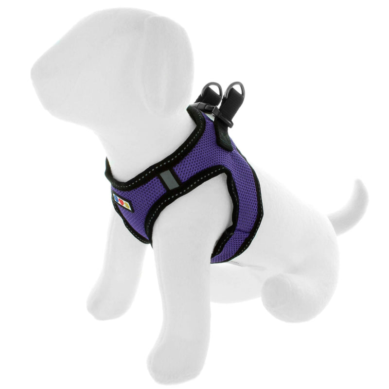 Pawtitas Pet Reflective Mesh Dog Harness, Step in or Vest Harness, Comfort Training Walking of Your Puppy/Dog M Medium Purple Dog Harness Medium Dog 🦮 or Extra Large Cat 🐈 - PawsPlanet Australia