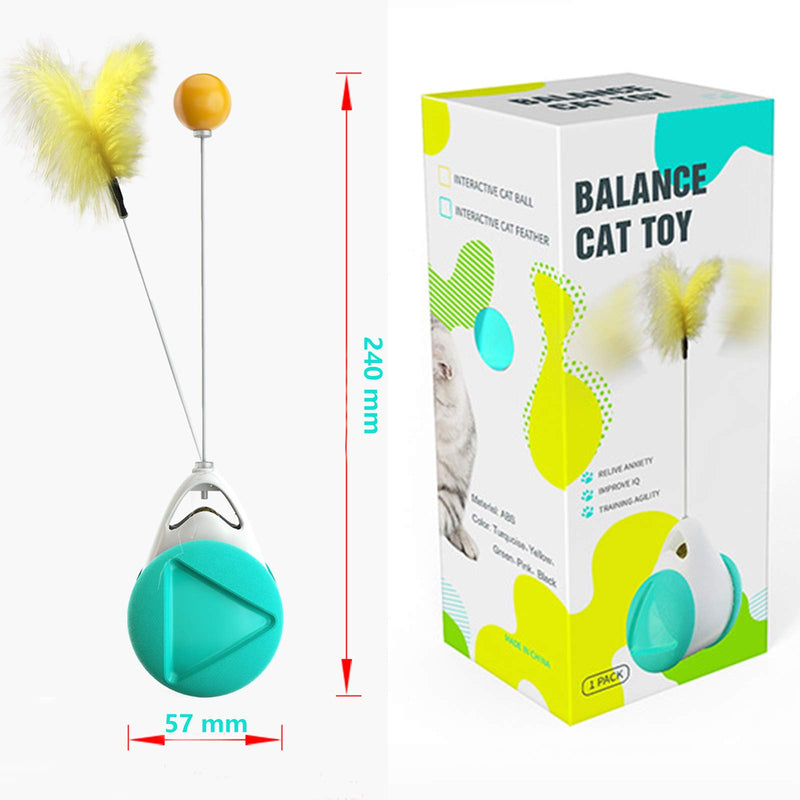 MEKOMONA Interactive Cat Toys for Indoor Cats with Ball and Feather, Cat Feather Toy Automatic Self-Moving Funny Toy for Kittens Cats - PawsPlanet Australia