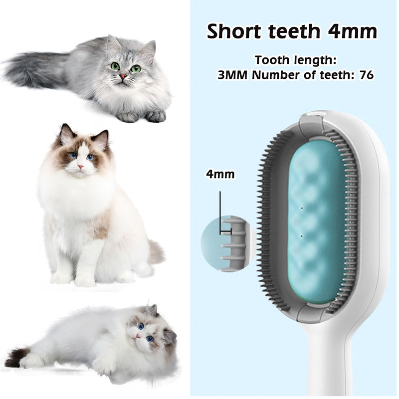 Pet Hair Removal Comb with Water Tank, Sporgo 4-in-1 Universal Cleaning Brush for Pet Hair with Wet Wipes, Multifunctional Cat Hair Brush Dog Brush for Massage (Long Hair/Blue) Long Hair/Blue - PawsPlanet Australia