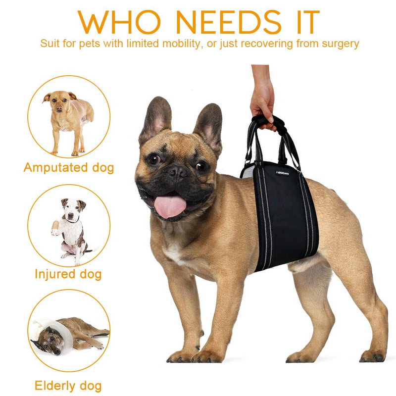 [Australia] - rabbitgoo Dog Sling for Large Dogs Hind Leg Support, Handle Adjustable Assist Lifting Hip Harness for Elderly Dogs, Soft Reflective Rehabilitation Pet Lifter for Dogs with Mobility Problems 