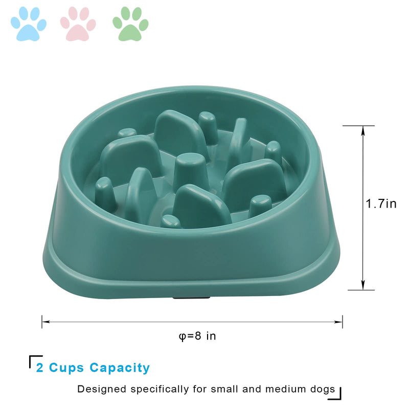 UPSKY Slow Feeder Small Dog Bowls Non-Slip Puzzle Bowl Feeder Interactive Bloat Stop Dog Bowl Anti-Choking Dog Bowl (12-70 lbs) Black Green - PawsPlanet Australia