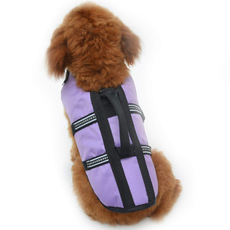 [Australia] - Lovelonglong Pet Clothing Dog Lifejacket Life Jackets for Large Medium Small Dogs Swimming Safe Boating Coat Dog Swim Protect Outwear L (Rec.15-20 Pounds) Purple 