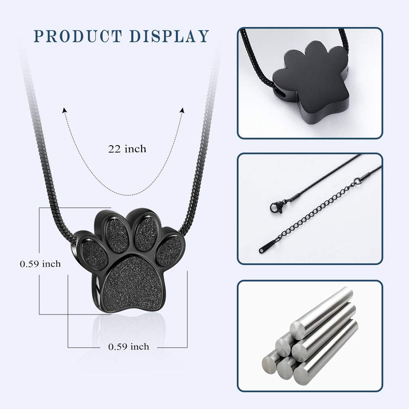 QGJNSGC Paw Print Urn Necklace for Ashes, Cremation Jewelry for Ashes Urn Necklace Keepsake Jewelry for Pet/Dog's/Cat's Ashes Pendant Memorial Gifts for Man/Women(Colourful) Colourful - PawsPlanet Australia