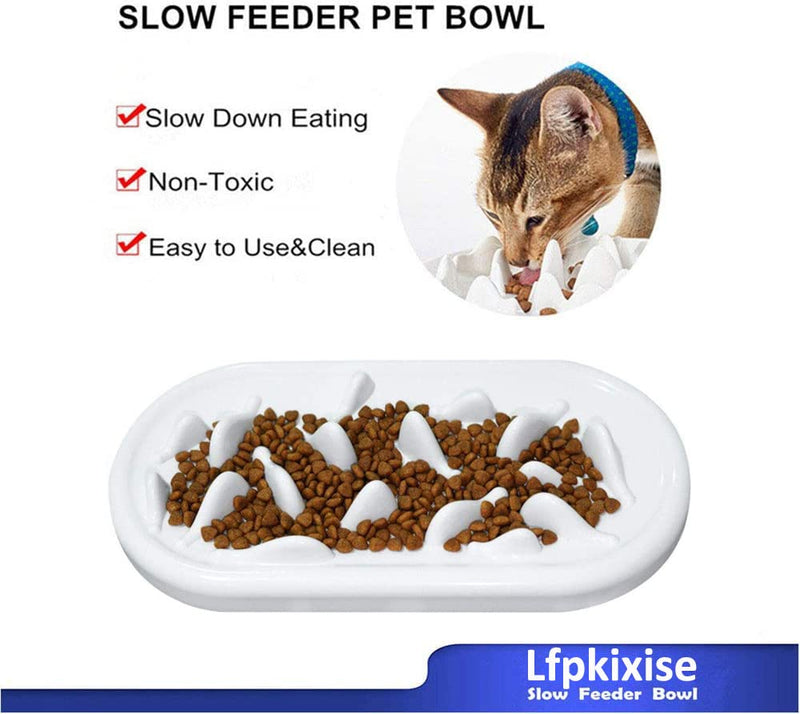 Upgraded Slow Feeder Cat Bowls, Fun Pet Feeder Bowl Stopper,Interactive Bloat Stop Cat Feeder,Durable and Prevents Obesity Improves Digestion Pet Bowl white fish design - PawsPlanet Australia