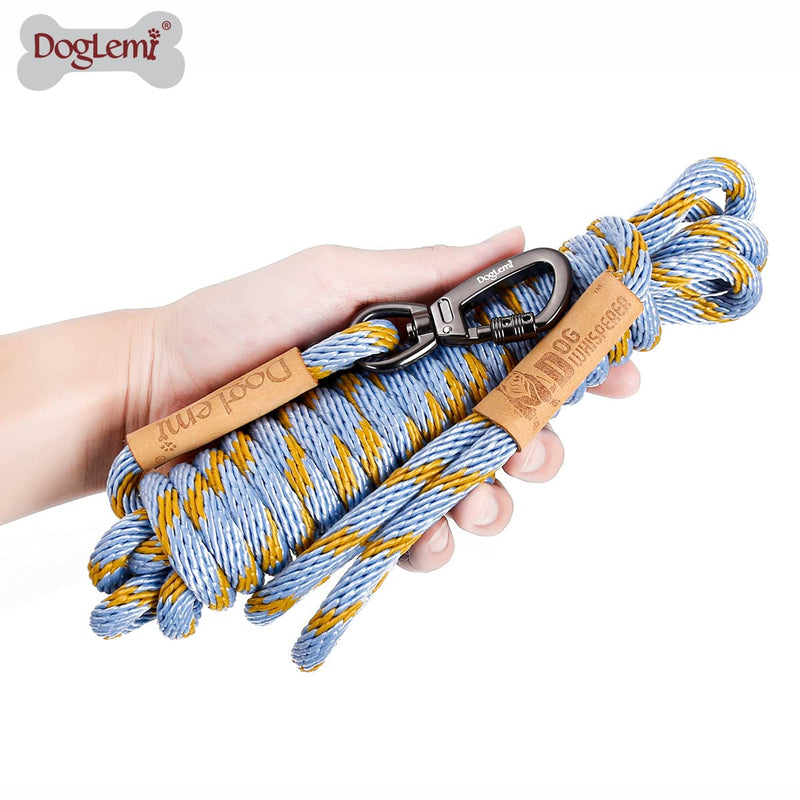 DogLemi Long Leash for Dogs Training, 15 ft Dog Rope Leash, Super Light Tie Out Check Cord, Heavy Duty Pet Recall Outside Training Line for Large Medium Small Dogs Walking Camping Leads Blue - PawsPlanet Australia